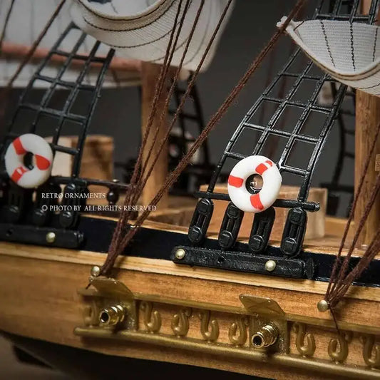 Lifelike Miniature Wooden Pirate Saig Ship Model