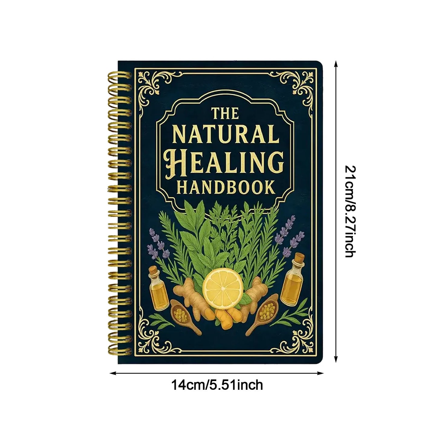 Natural Healing Guide Spiral Bound Herbal Book with Step-by-Step Recipes for Heart Health Blood Pressure and Focus Enhancement
