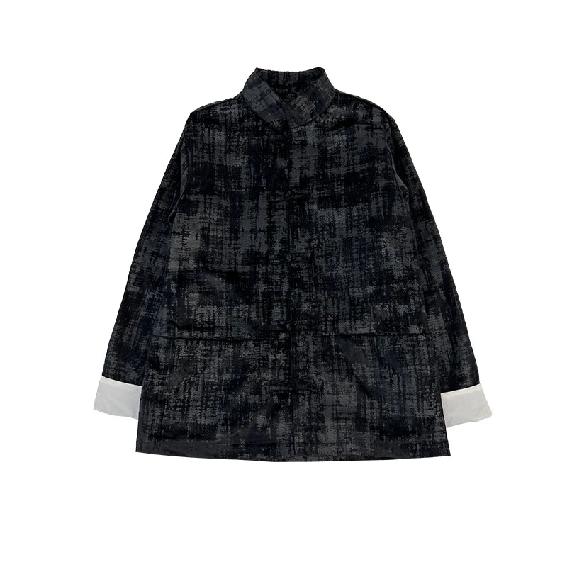 Men's Traditional Casual Hanfu Style Velvet Jacket