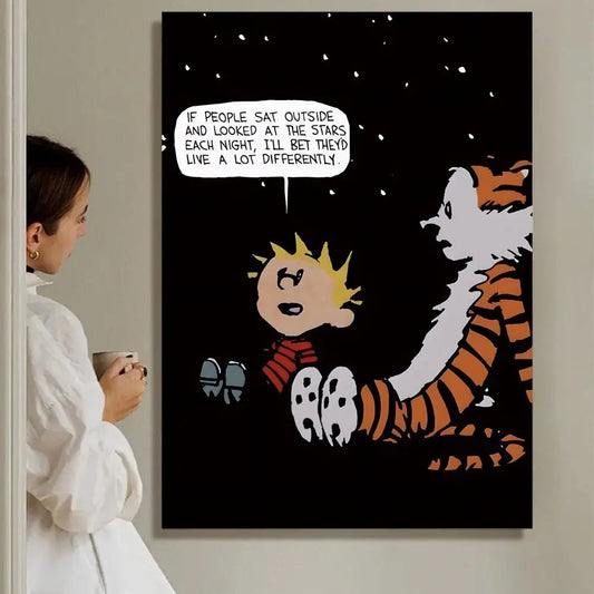 Anime Calvin And Hobbes Poster Wall Art