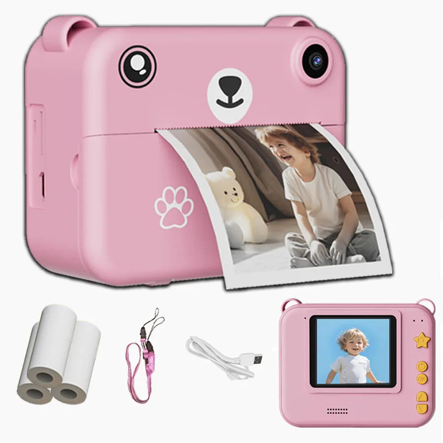 Children's Mini Thermal Printer HD Video Recorder Digital Camera - Instant Print Photo 1080P