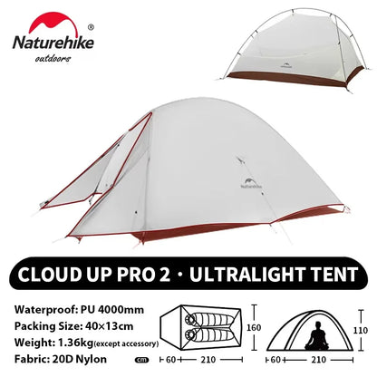 Naturehike Cloud Up 2 People Ultralight 20D Camping Tent