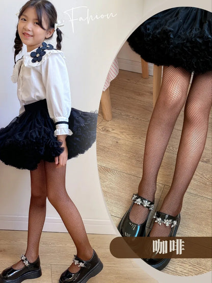 Girls's Sparkling Rhinestone Fishnet Pantyhose Tights