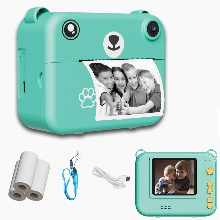 Children's Mini Thermal Printer HD Video Recorder Digital Camera - Instant Print Photo 1080P
