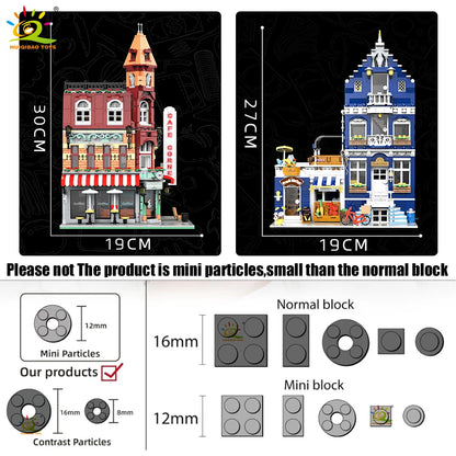 Micro Building Blocks | Architecture Style Street View City Corner Coffee Shop