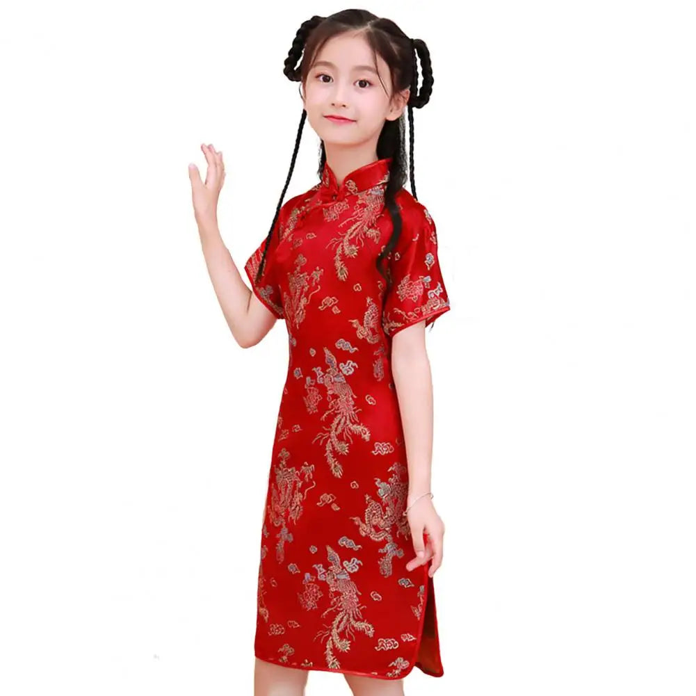 Girls Traditional Chinese Satin Dress