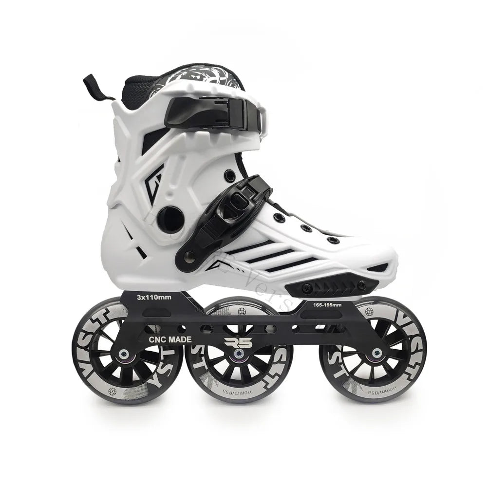 Premium Adult 3 Wheel Inline Skates – R5 110mm Speed Roller Blades for Street, Road & Outdoor Skating