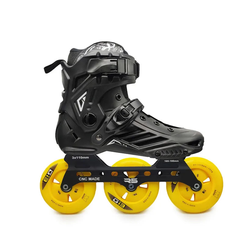 Premium Adult 3 Wheel Inline Skates – R5 110mm Speed Roller Blades for Street, Road & Outdoor Skating