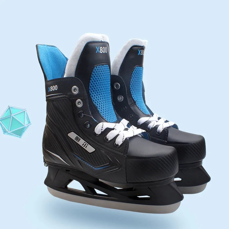 Adjustable Ice Hockey Skates for Adults – Insulated Winter Ice Skates with Stainless Steel Blades for Beginners