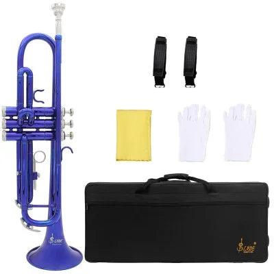 SLADE Trumpet Bb B Flat Trumpet Brass Multicolor Classic Material Monel Piston Professional Wind Instrument With Accessories