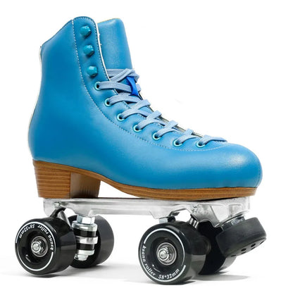 Luxury Leather Quad Roller Skates with  Aluminium Alloy Frame  - Indoor Dance  Skate