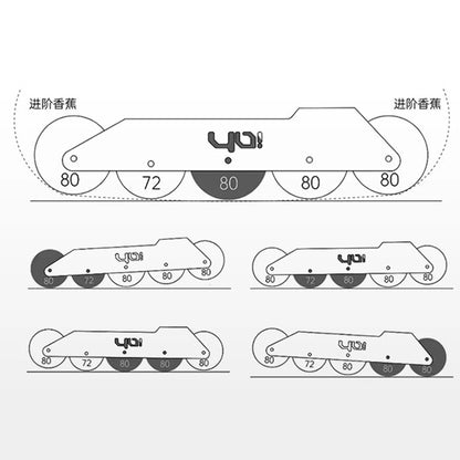 YOYO SAGO 5S Inline Skate Frame, 5-Wheel 80mm Speed Slalom Frame for Freestyle Skating