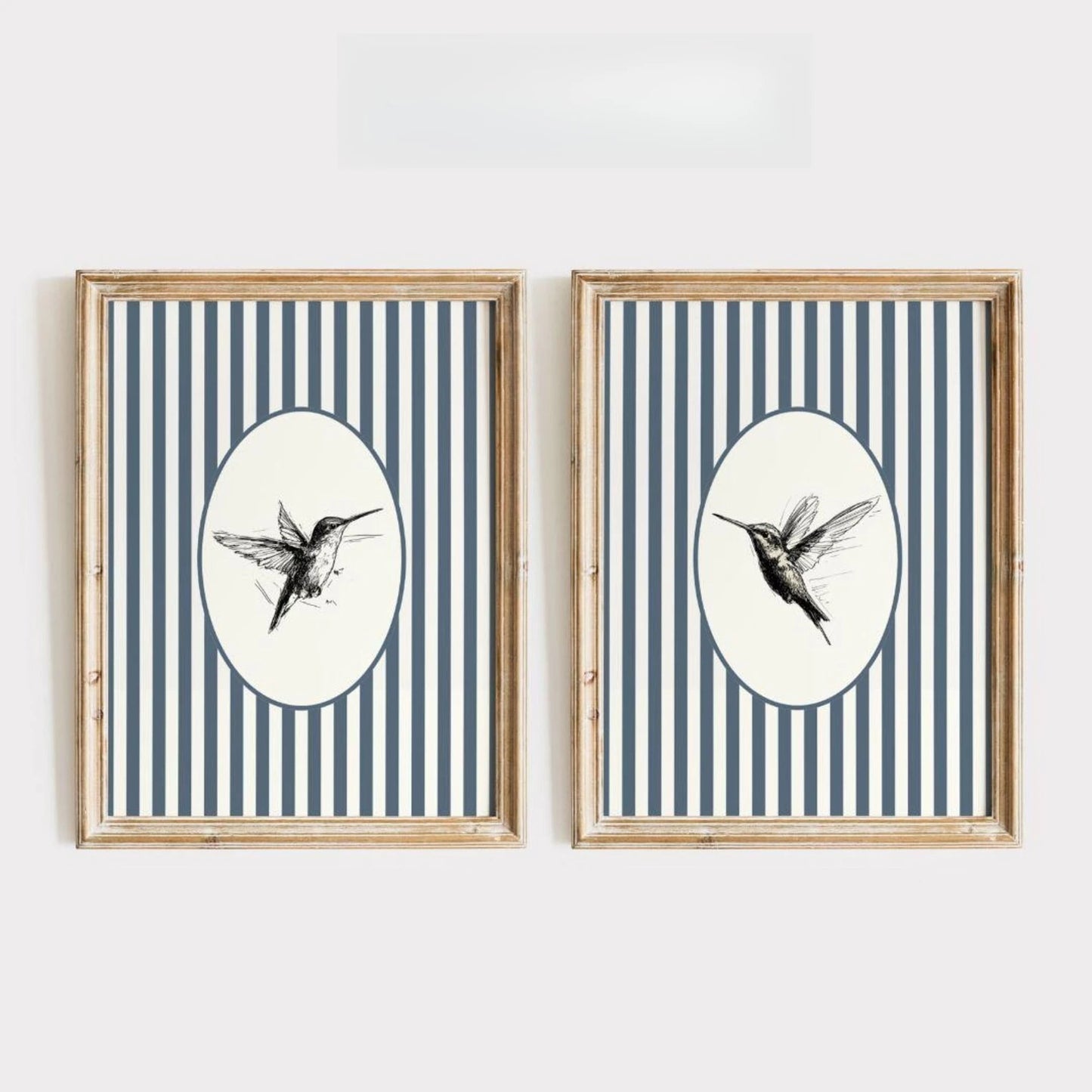 Retro Hummingbird Canvas Prints - 2pcs/set
