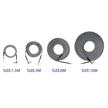 EROK 1.5/3/6/10M  Universal Anti-Noise Braided Guitar Audio Cables Line 6.35mm - Male to Male | Line Pedal Guitar Bass