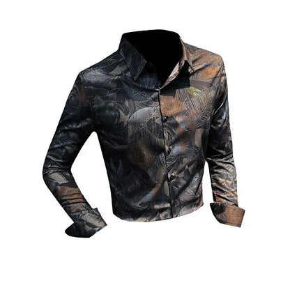 Floral Shirt Man Long-sleeved Spring and Autumn Summer Thin Fashion Floral Men Casual Cardigan