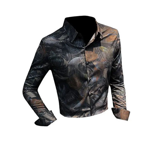 Floral Shirt Man Long-sleeved Spring and Autumn Summer Thin Fashion Floral Men Casual Cardigan