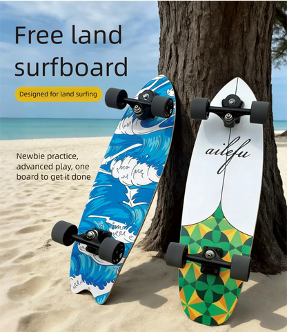 S6 Spring Surfskate Land Surfboard, No-Push Training Skateboard for Adults & Beginners