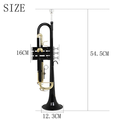 SLADE Bb Trumpet Brass body Gold-Plated B Flat Trumpet  Performance Beginners Brass Musical Instrument With Accessories & Parts