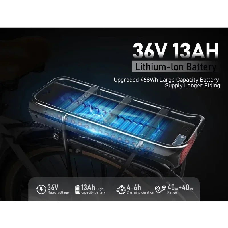 SAMEBIKE RS-A07 28" 500W Brushless Motor Electric City Bike | 36V13AH Lithium Battery