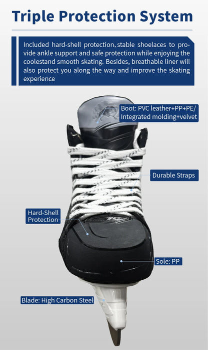 Advanced Carbon Fiber Ice Hockey Skates – Ultralight Professional  Anti-impact Hockey Skates with Reinforced Blade Holder
