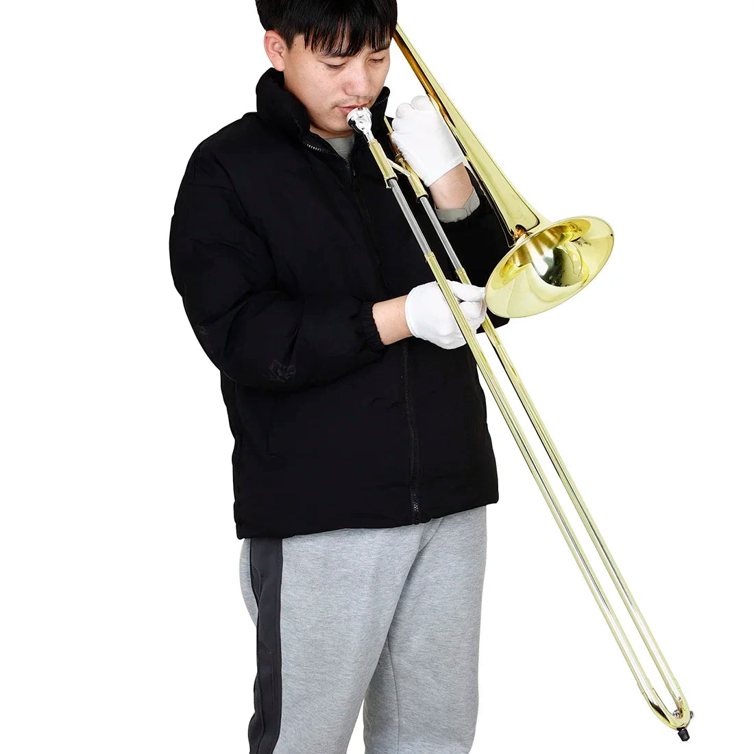 M MBAT Alto Bb Trombone Brass Lacquer Tone B flat Trombone With Mouthpiece Cleaning Cloth Case Brass Instruments With Parts