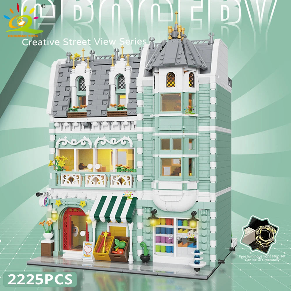Micro Building Blocks | Architecture Style Street View City Corner Coffee Shop