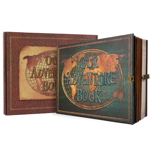 DIY Our Adventure Book Leather Photo Album - 180 Pages