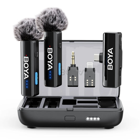2 Wireless Lavalier Microphone | Ideal for iPhone/Android/DSLR Cameras/Gaming/Youtube
