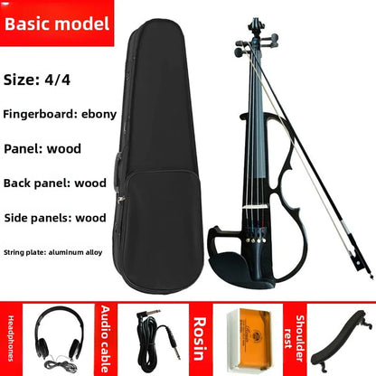 4/4 Wooden Electronic Violin Beginners Practice Electric Violin Children Professional Performance Electric Instrument