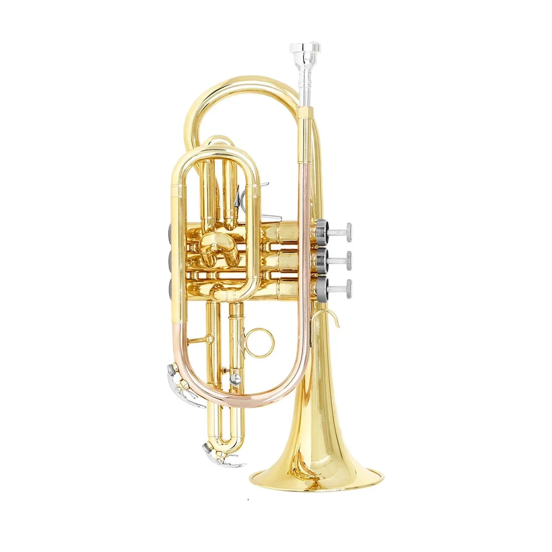 SLADE Bb Cornet Professional Brass body Gold lacquer Phosphor copper leadpipe Tone Cornet with Storage Box Accessories ﻿