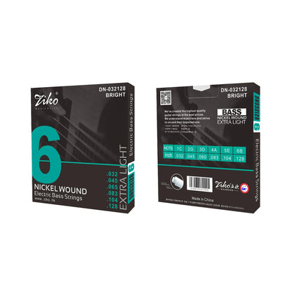 ZIKO  4/5/6  Carbon Steel Hexagonal Alloy Electric Bass Strings - 5/10 Set