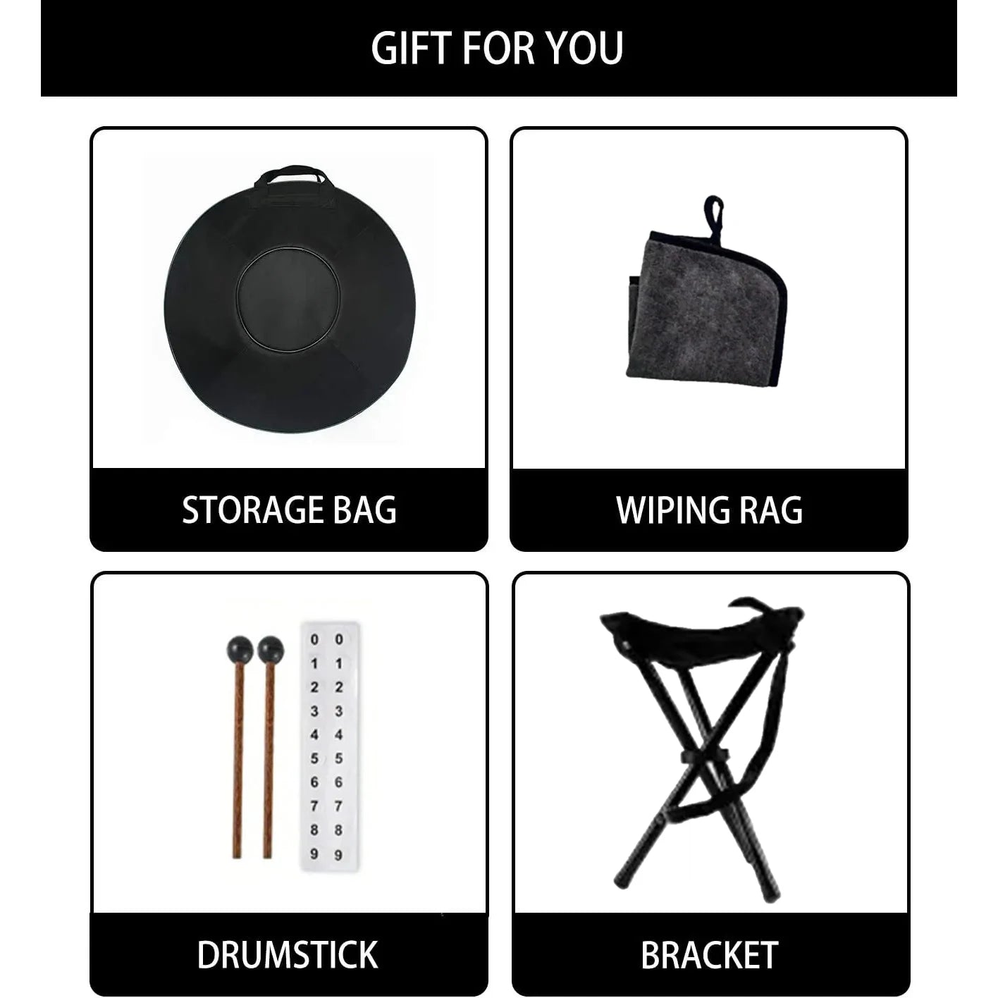 440/432Hz 22" Handpan Drum in D Minor - 9/10/12 Notes