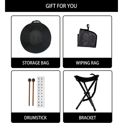 440/432Hz 22" Handpan Drum in D Minor - 9/10/12 Notes