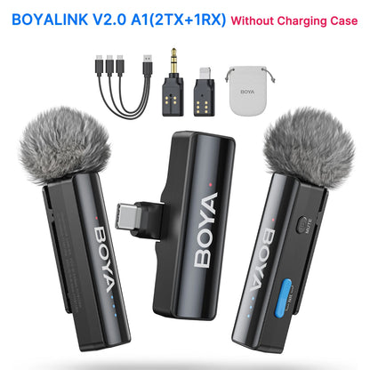 2 Wireless Lavalier Microphone | Ideal for iPhone/Android/DSLR Cameras/Gaming/Youtube