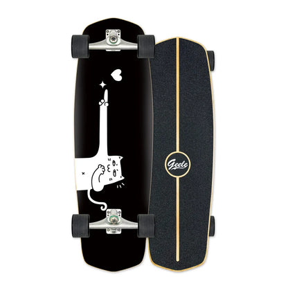 CX4 Land Surfboard Surfskate, Pedal-Free Surf Training Skateboard for Beginners