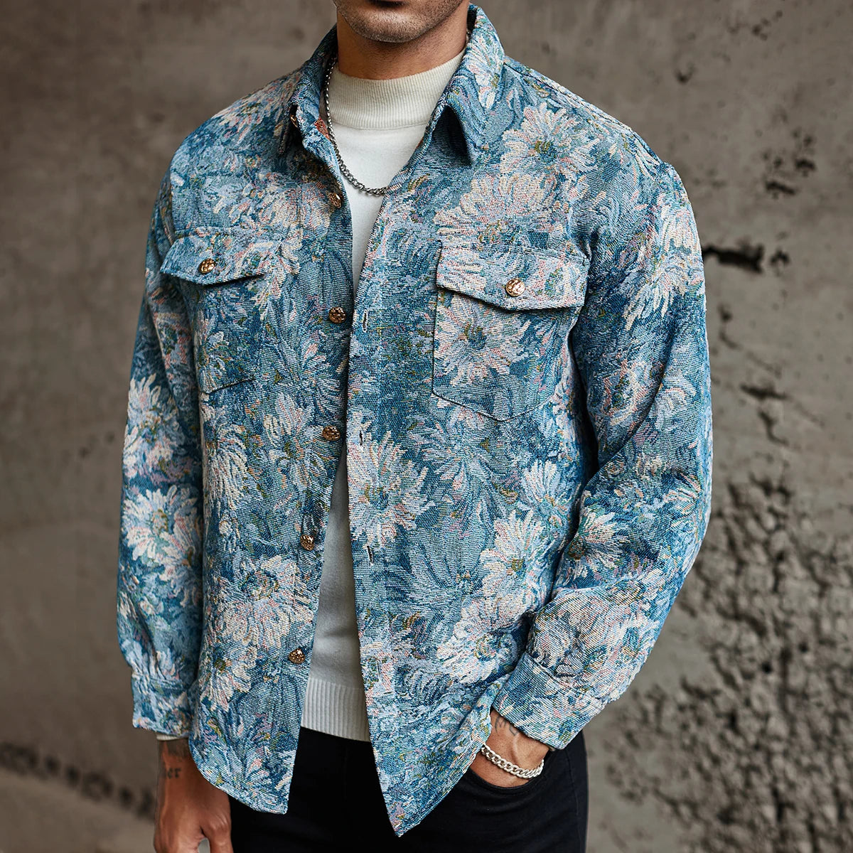 Men's Floral Jacket Korean Edition