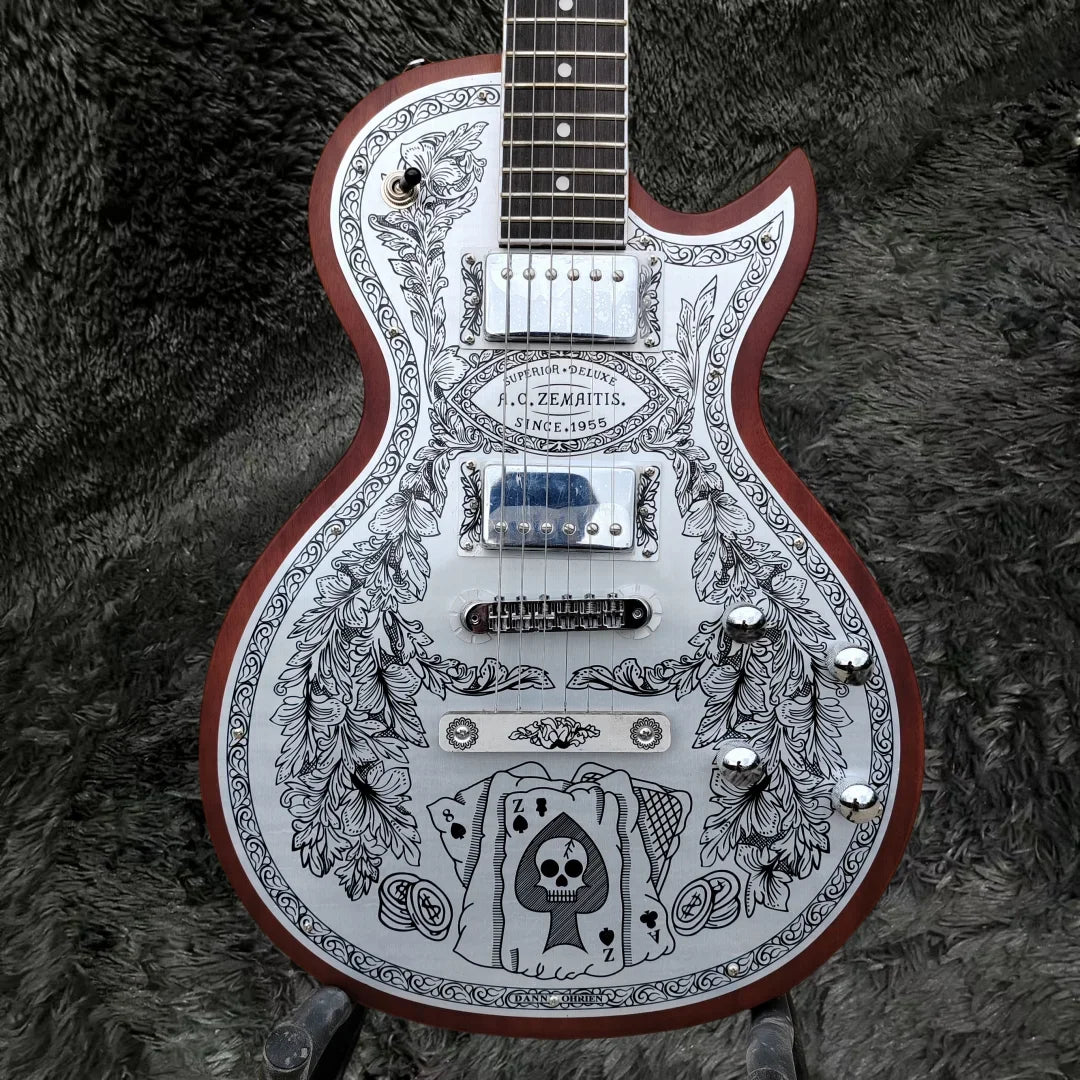 Zemaitis Casimere Metal Satin Black Guitar -  Aluminum Plate Rosewood Fingerboard Chrome Hardware