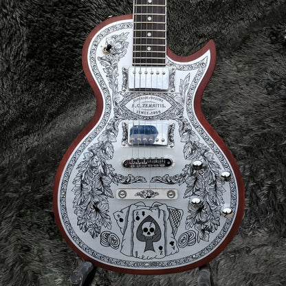 Zemaitis Casimere Metal Satin Black Guitar -  Aluminum Plate Rosewood Fingerboard Chrome Hardware