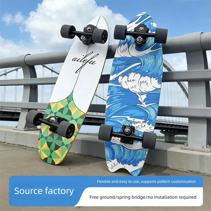 S6 Spring Surfskate Land Surfboard, No-Push Training Skateboard for Adults & Beginners