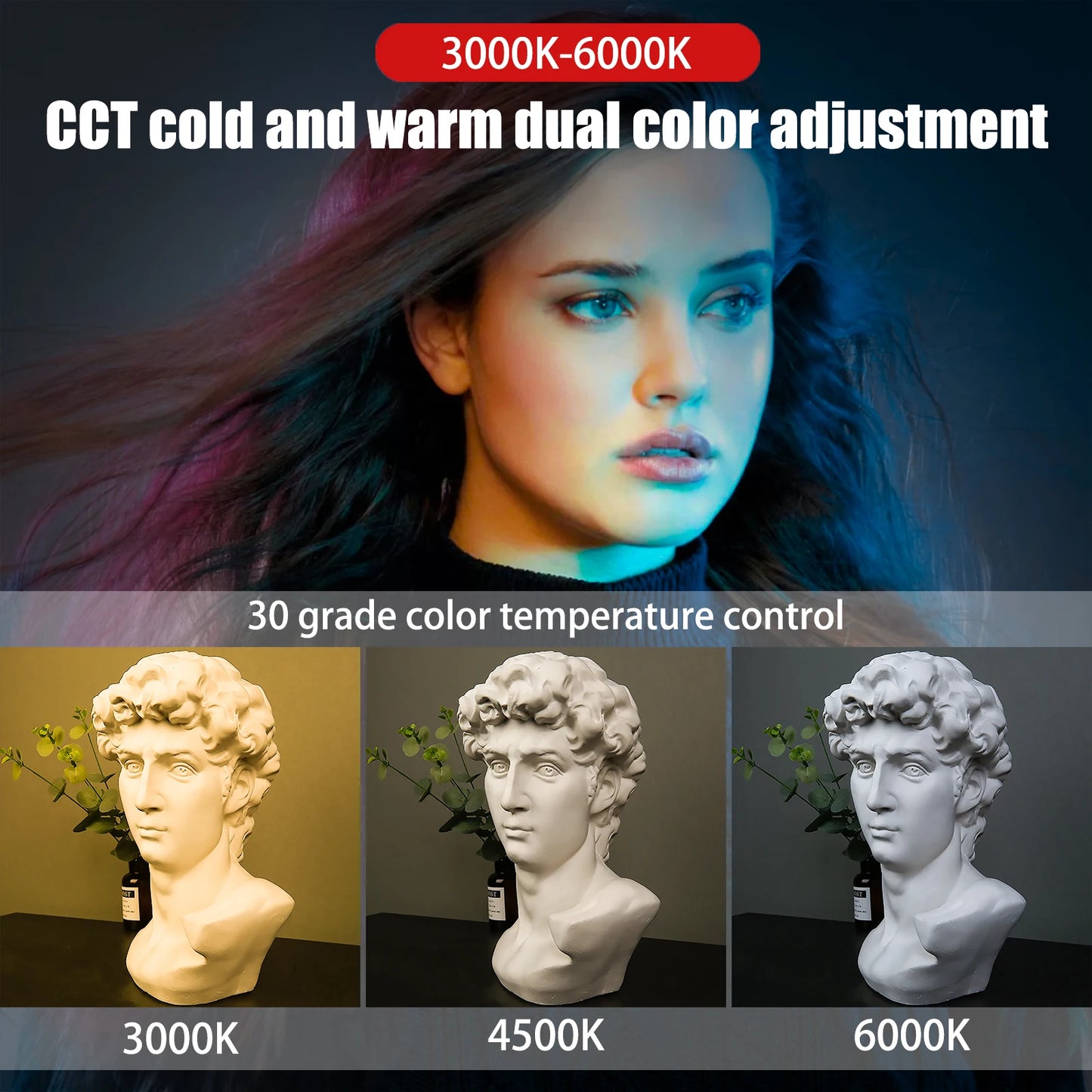 3000K-6000K LED RGB Handheld Light with Rechargeable Battery | Photo/Youtube/TikTok