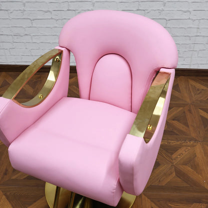Barber Shop Barber Chair, 360° Rotatable, Hydraulic Lift, Pink Chairs, New Design, Customizable Hair Salon Furniture Wholesale
