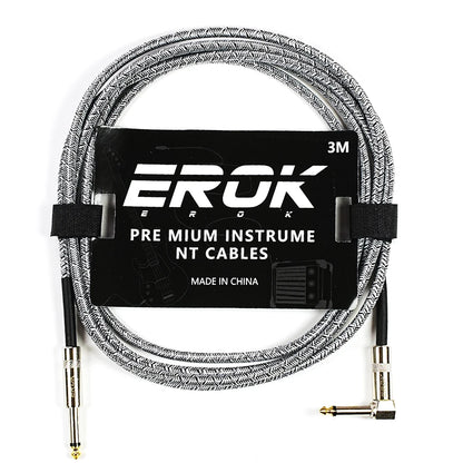 EROK 1.5/3/6/10M  Universal Anti-Noise Braided Guitar Audio Cables Line 6.35mm - Male to Male | Line Pedal Guitar Bass