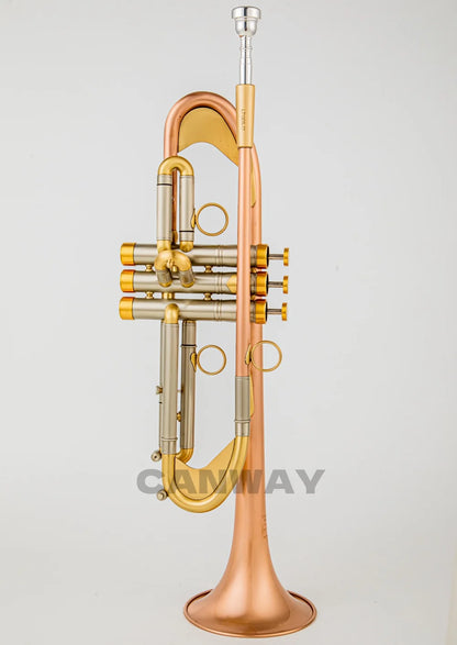 CANWAY Bach 190S-37 Bb Trumpet Phosphorous Copper Brass Plated Professional Brass Instruments With Case