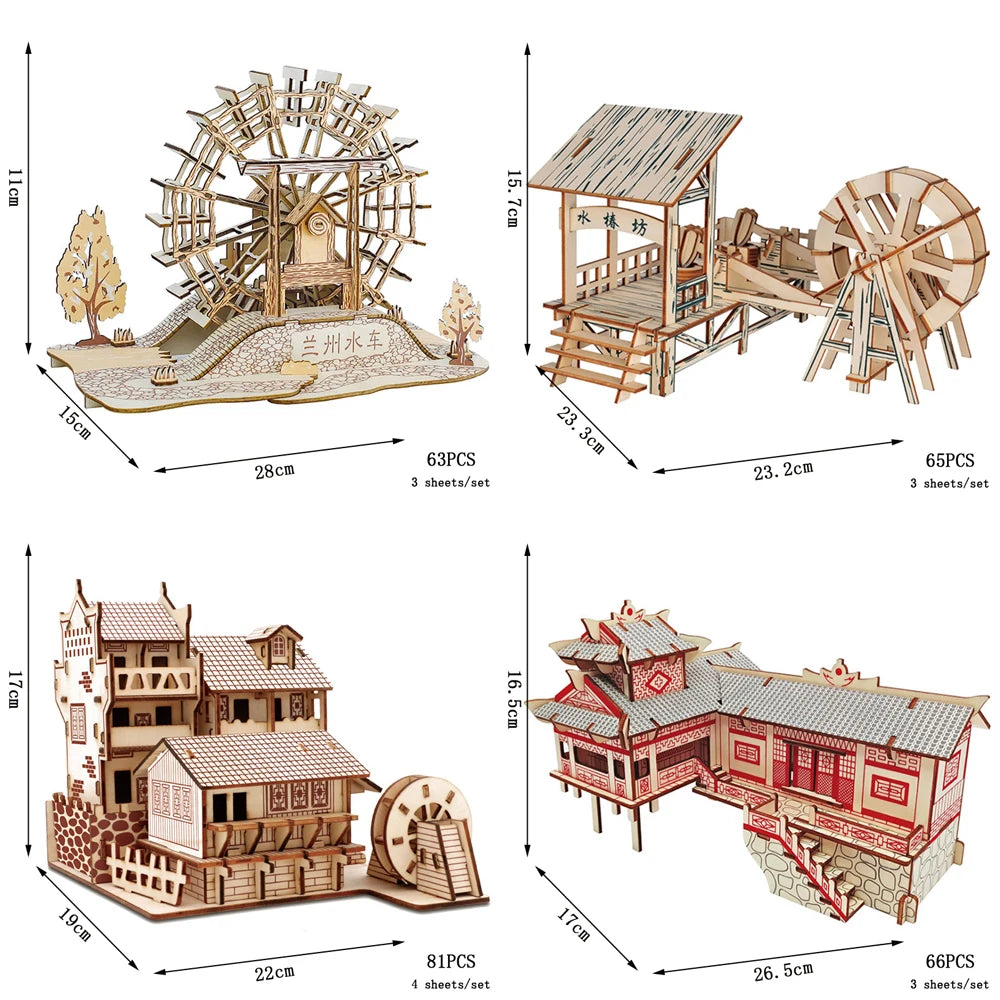3D Chinese House Wooden Puzzle