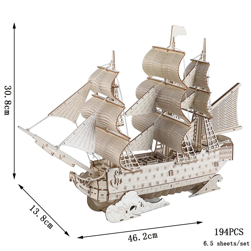 DIY 3D  HMS Victory Sailing Ship Model  Wooden Puzzles