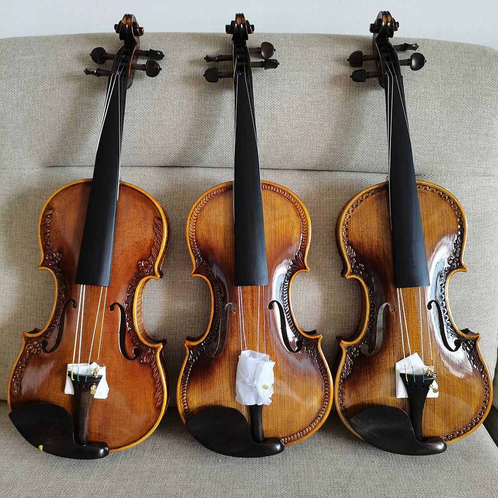Professional Italian  Hand Carved European Spruce  4/4 Retro Coffee Violin - Strong Tone