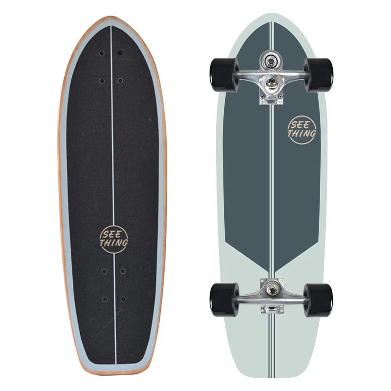 CX7 Maple Surfskate Cruiser, Single Kick Carving Longboard for Pumping & Street Riding