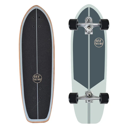 CX7 Maple Surfskate Cruiser, Single Kick Carving Longboard for Pumping & Street Riding