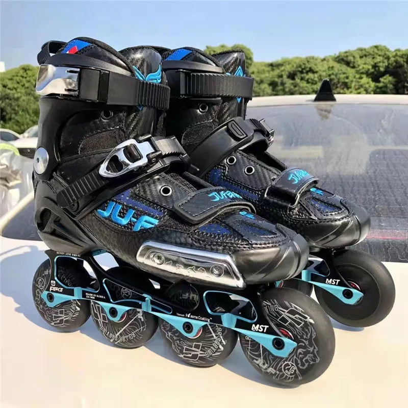Professional FSK Inline Skates – Adult Freeride Roller Blades with Supportive Tight Fit Boots for Street & Freestyle Skating