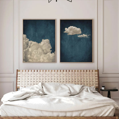 Minimalist Blue Cloud Canvas Poster Wall Art
